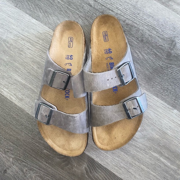 Birkenstock Gray Double-Buckle Sandals - Picture 1 of 3